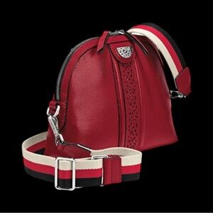 Brighton Dylan Domed Red Crossbody Bad w 2 Different Straps & Heart Charm